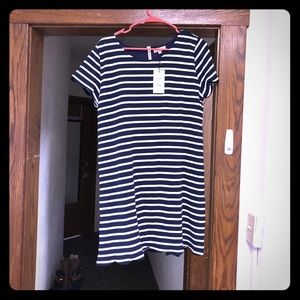 Blue and white striped dress BRAND NEW!